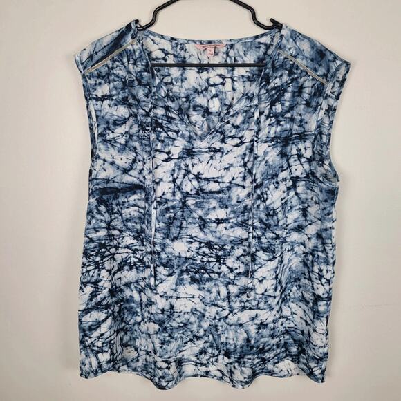 Lucky Brand Tops - Lucky Brand Large Blue Tie Dye Blouse